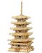 Drvena 3D slagalica Robo Time od 275 dijelova - Peterokatna pagoda - 1t